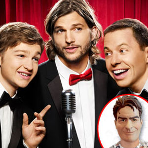 Two and a Half Men Cast, Charlie Sheen Halloween mask Two and a Half Men Cast, Charlie Sheen Halloween mask